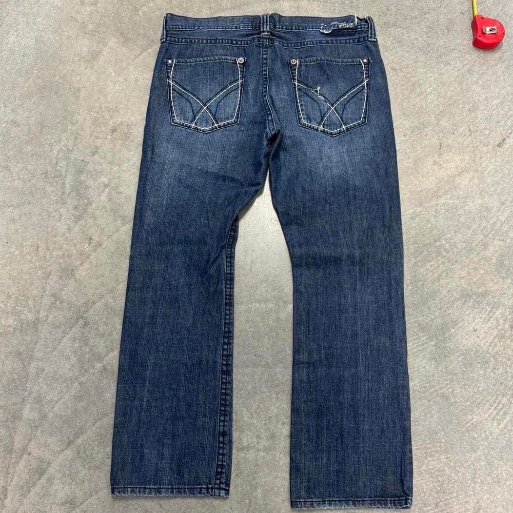 Mens Pepe Embroidered Baggy Jeans Stitching Y2K Grunge 38 x 32